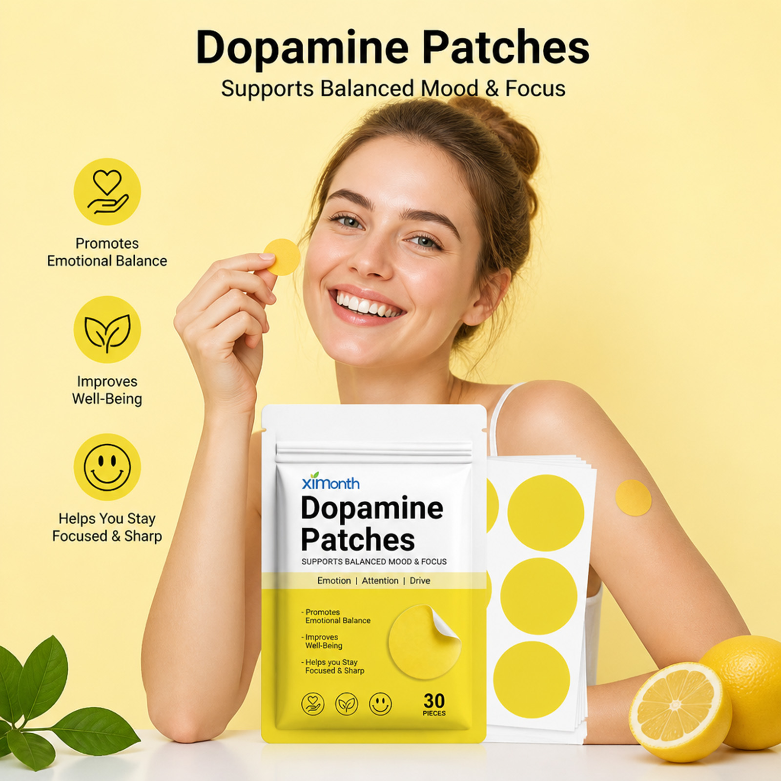 Health Wellness Vitality - Dopamin-Pflaster Vitalitäts-Boost Sofortige Stimmungs- & Konzentrationssteigerung