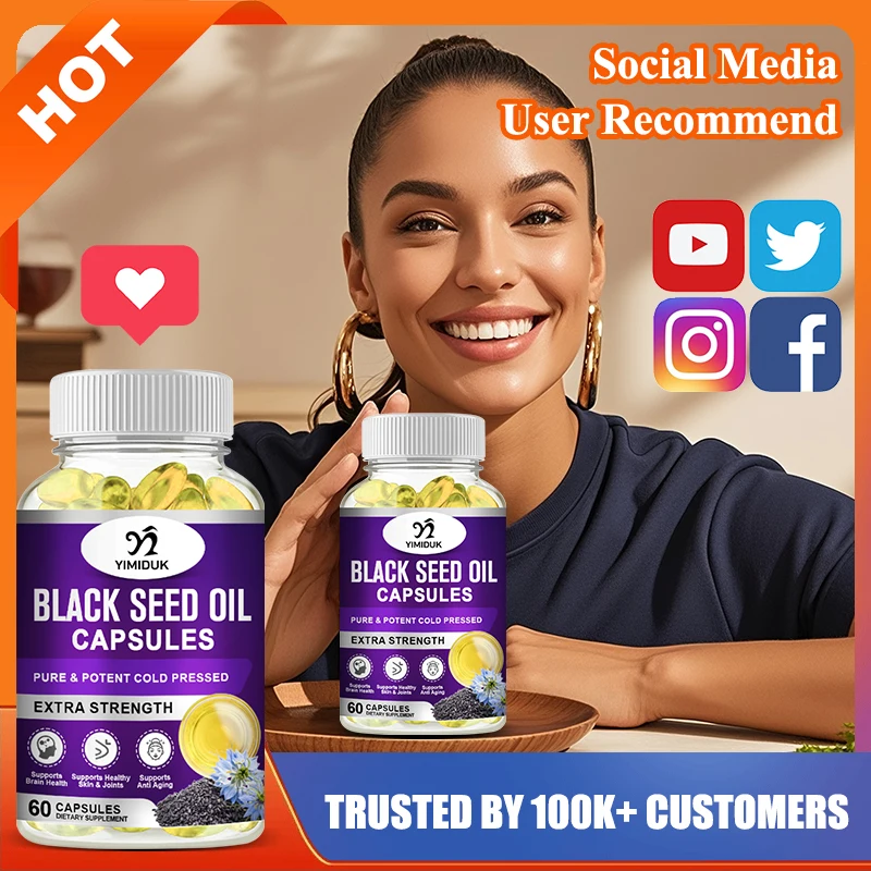Health Wellness Vitality - Yimiduk Premium Schwarzkümmelöl-Nahrungsergänzungsmittel, für allgemeines Wohlbefinden