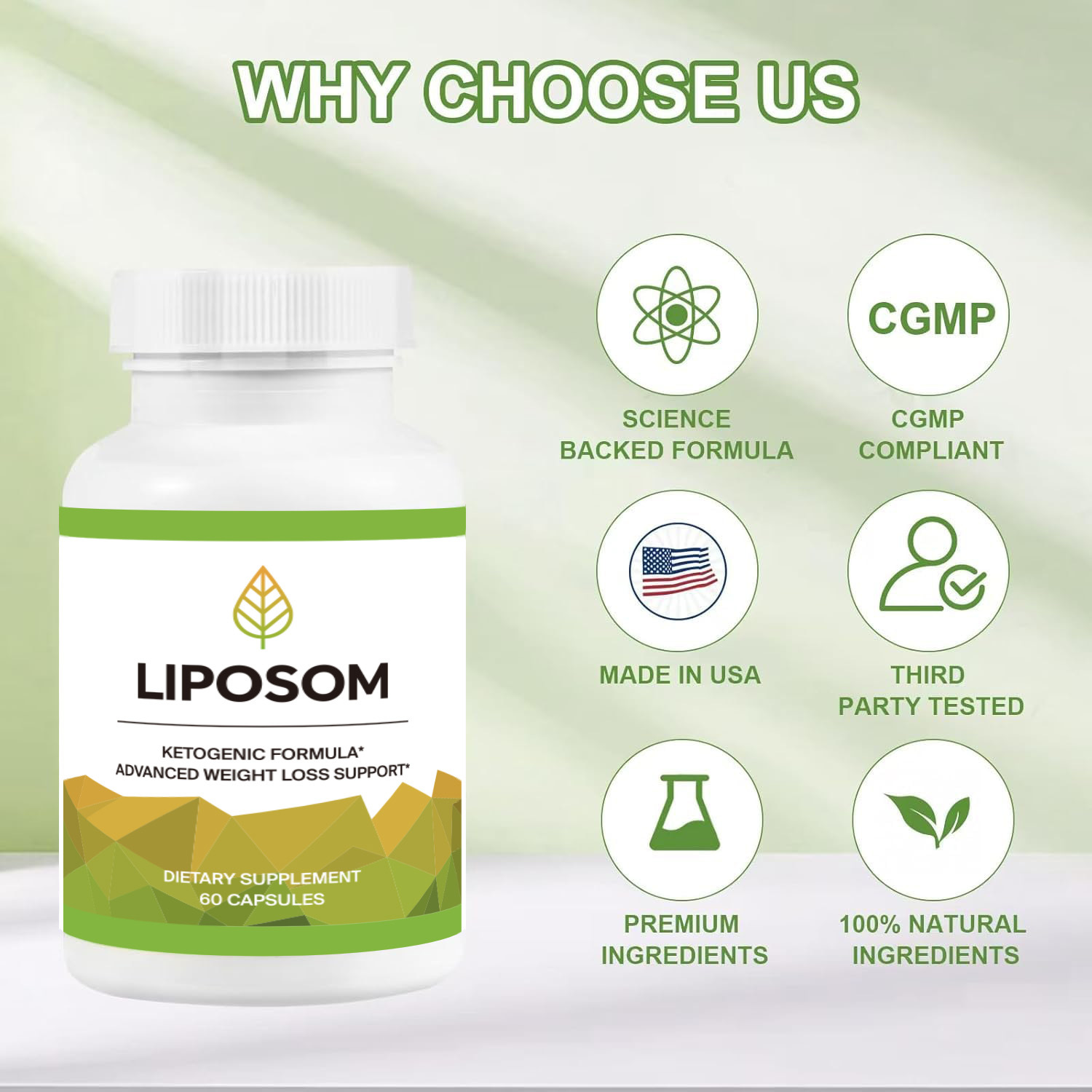 60-teilige Liposem-Kapseln – V – Health Wellness Vitality Bewertung und Preis